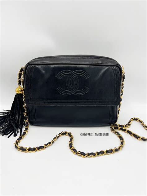 chanel vintage camera bag with tassel|Chanel vintage camera bag beige.